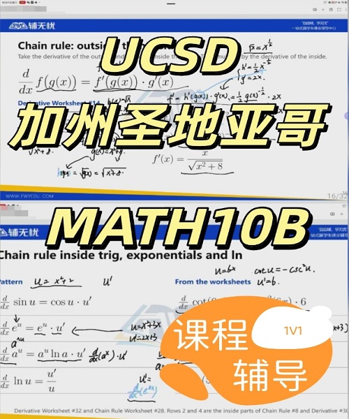 加州圣地亚哥MATH10B课程辅导案例.png
